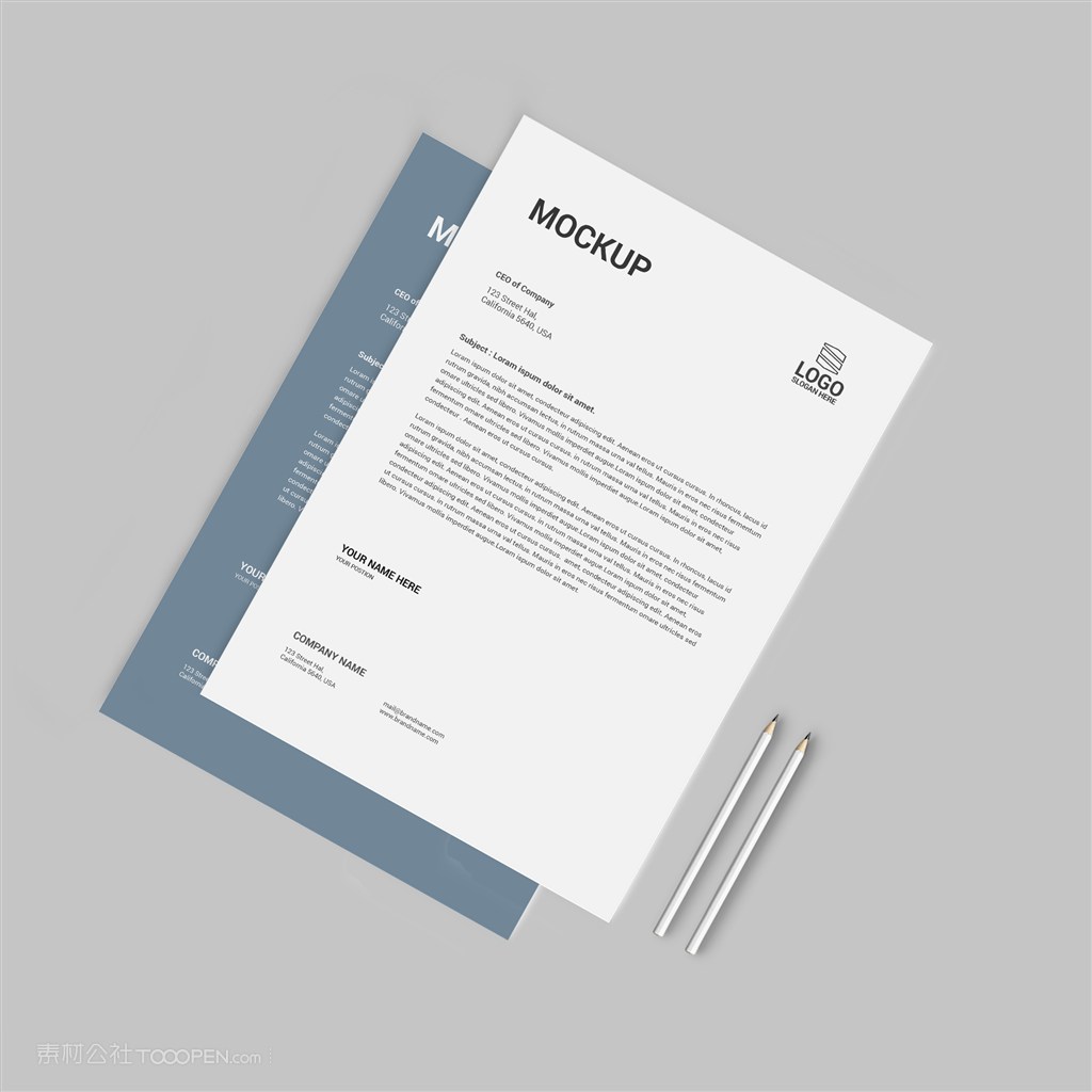 灰色企业办公用品vi文档贴图样机