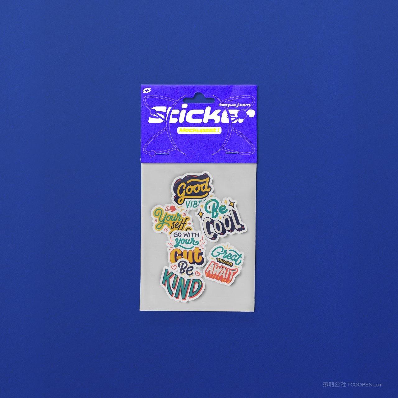 透明袋卡通贴纸不干胶贴纸样机 (10)