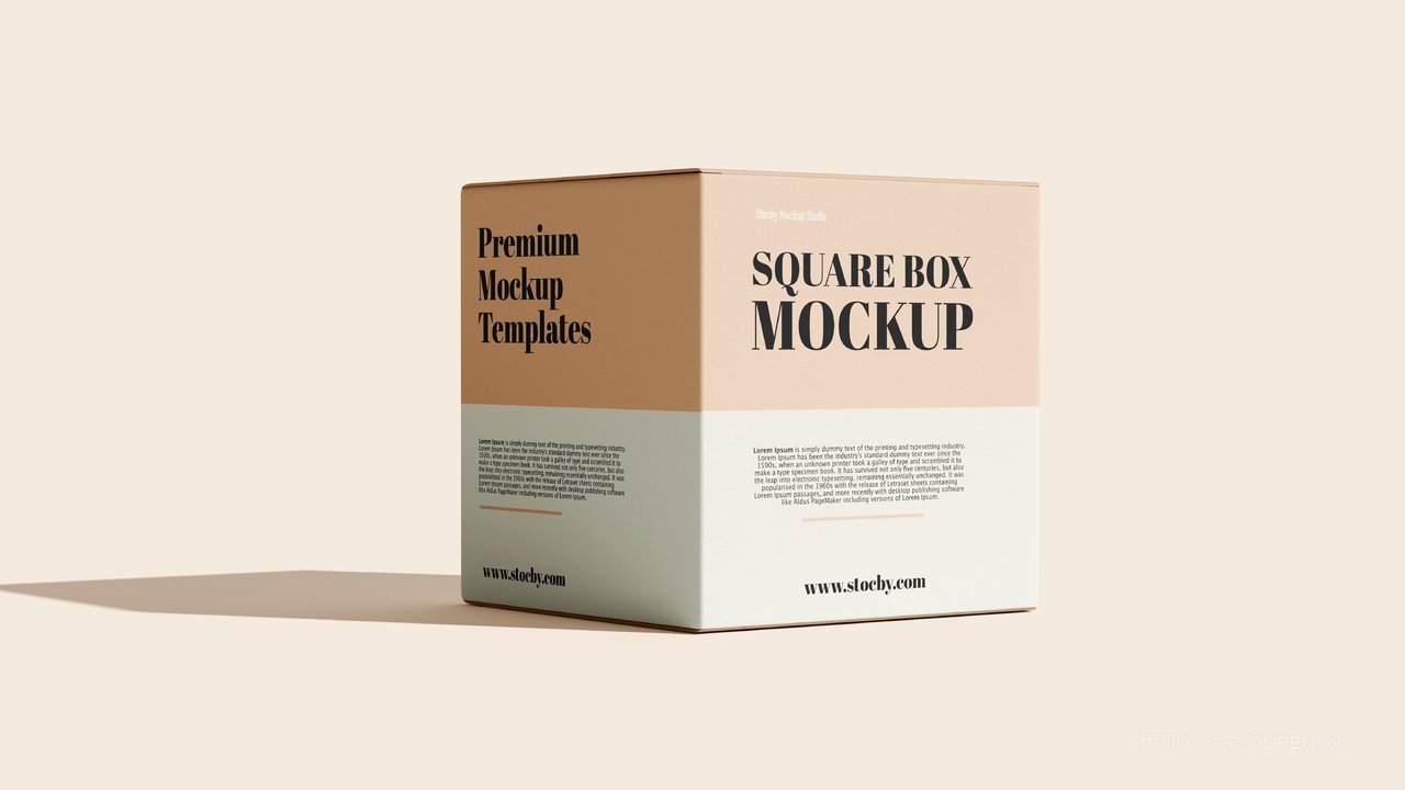 【2157期】正方形产品包装盒纸盒盒子外观设计vi效果展示样机素材 (3)