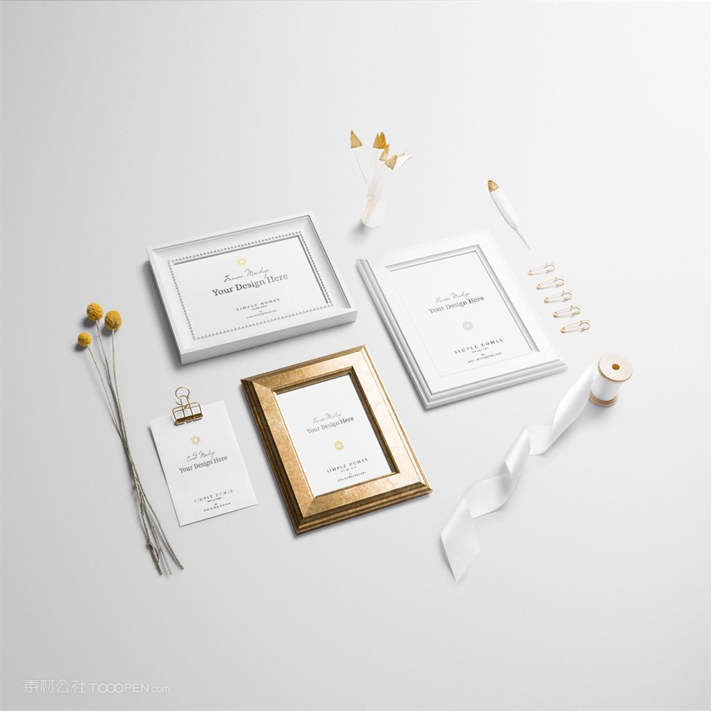 轻奢相框静物桌面样机