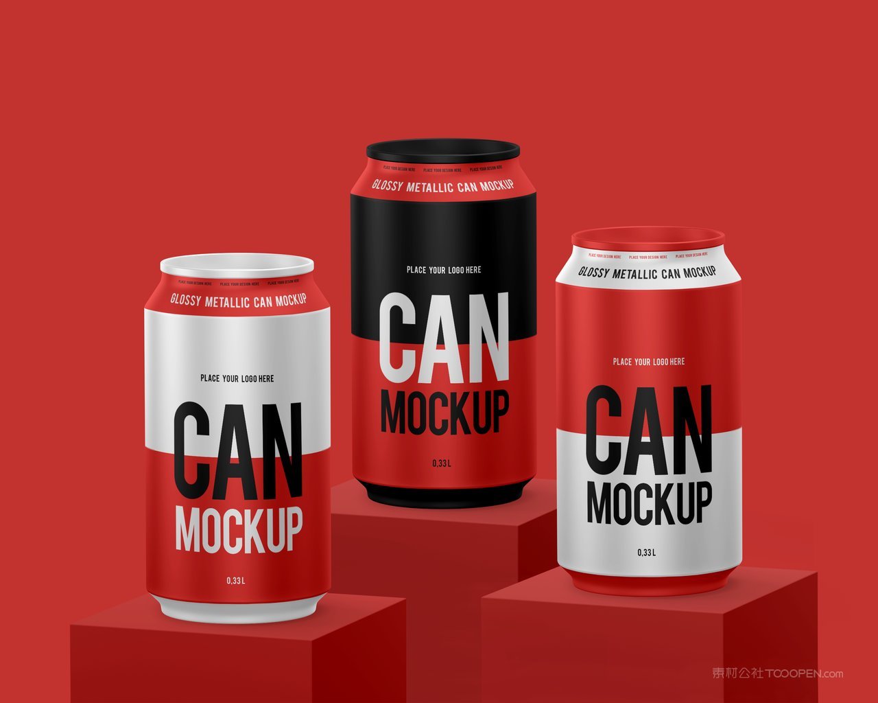 红白撞色易拉罐饮料包装样机 (8)