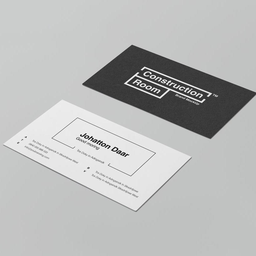 黑白名片简洁办公用品商务品牌vi样机