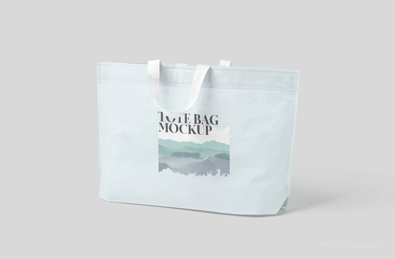 浅蓝色帆布手提袋样机