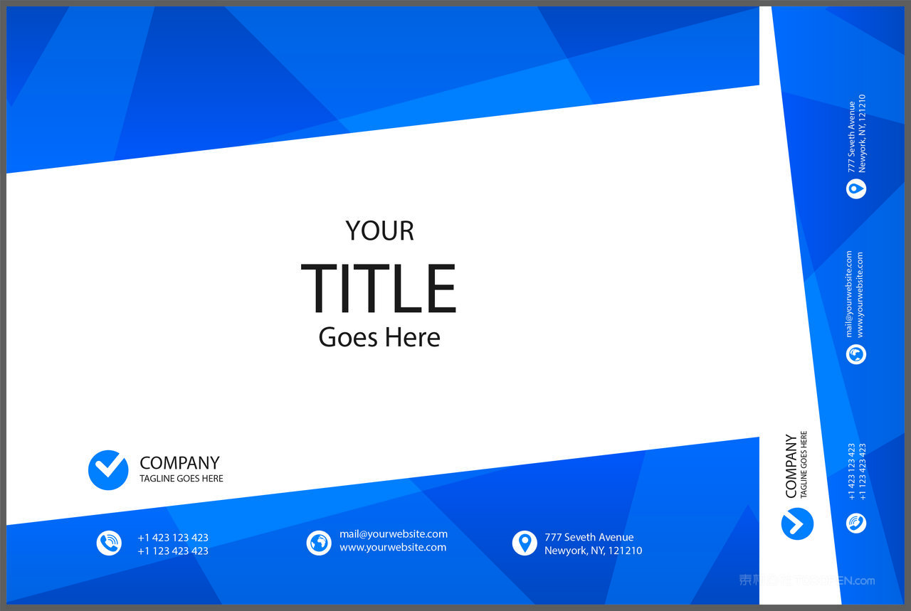 蓝色抽象图案品牌视觉购物袋