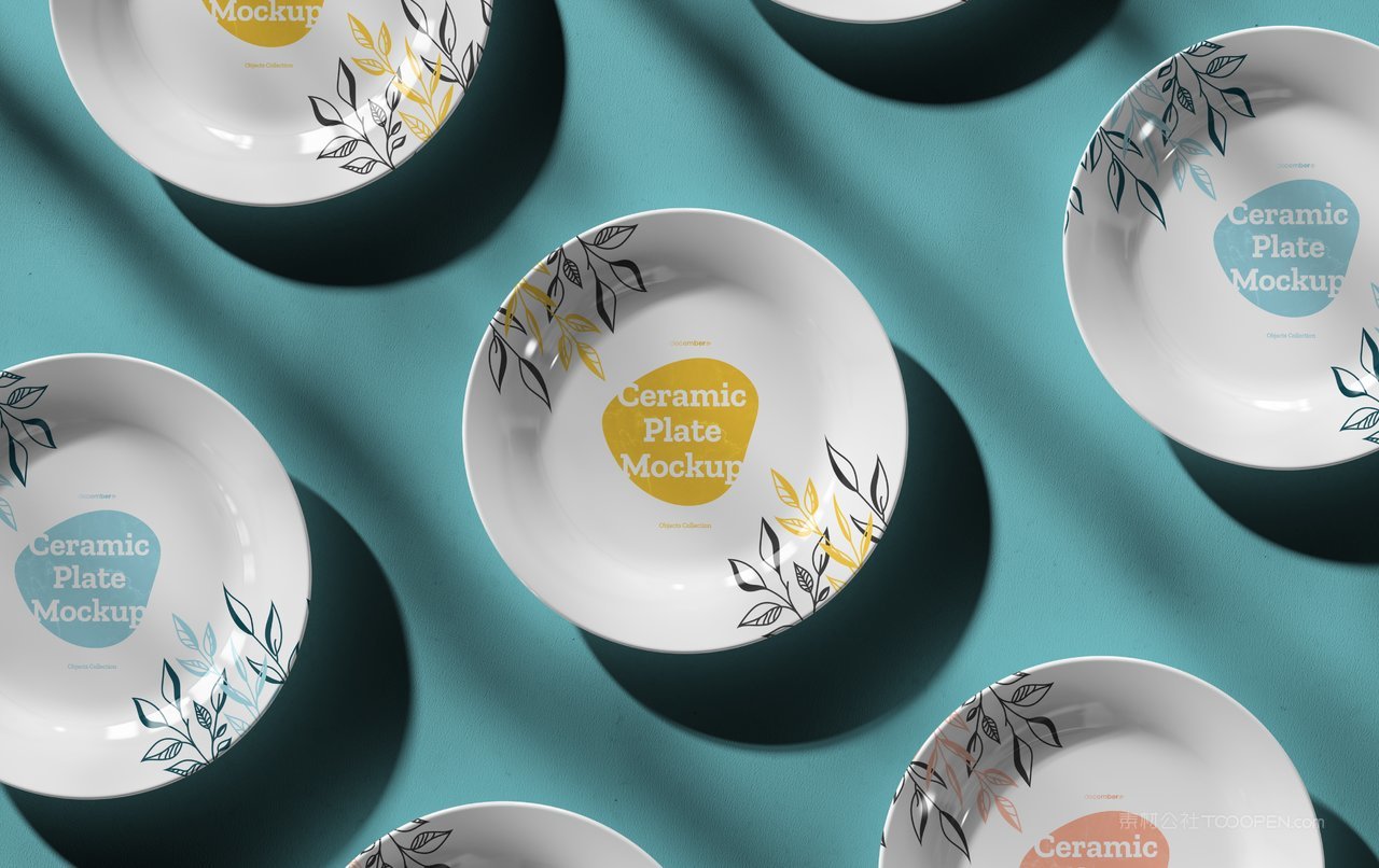 餐饮文创产品陶瓷餐具盘子vi展示样机 (5)
