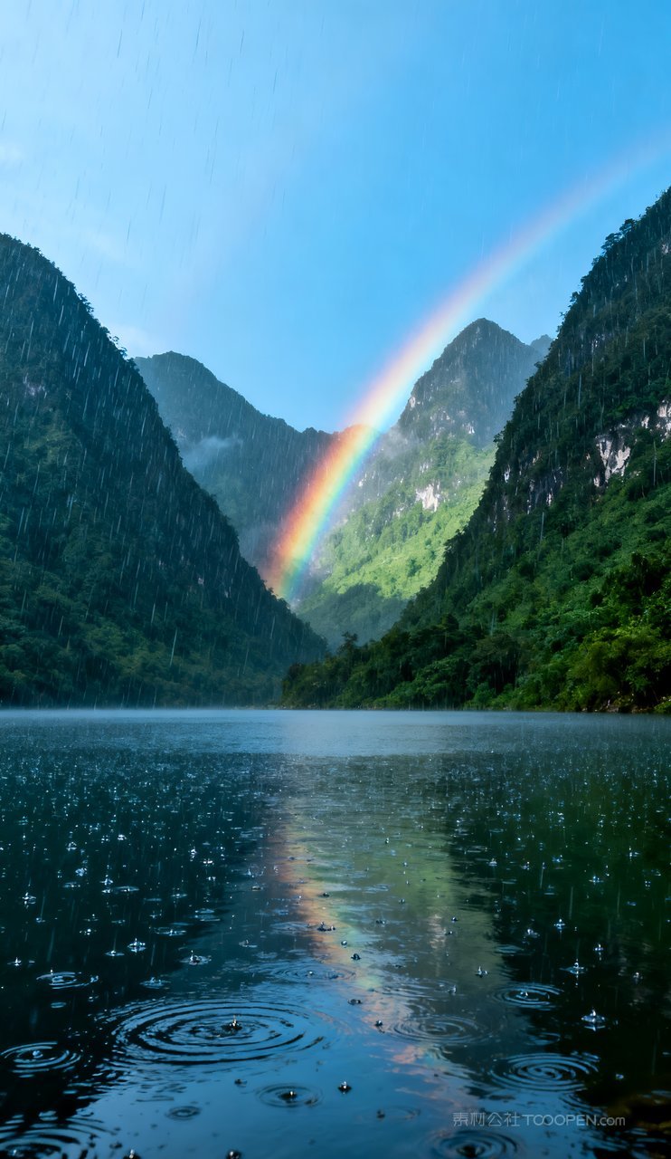 意境蓝天湖泊山水山峰天空唯美青山