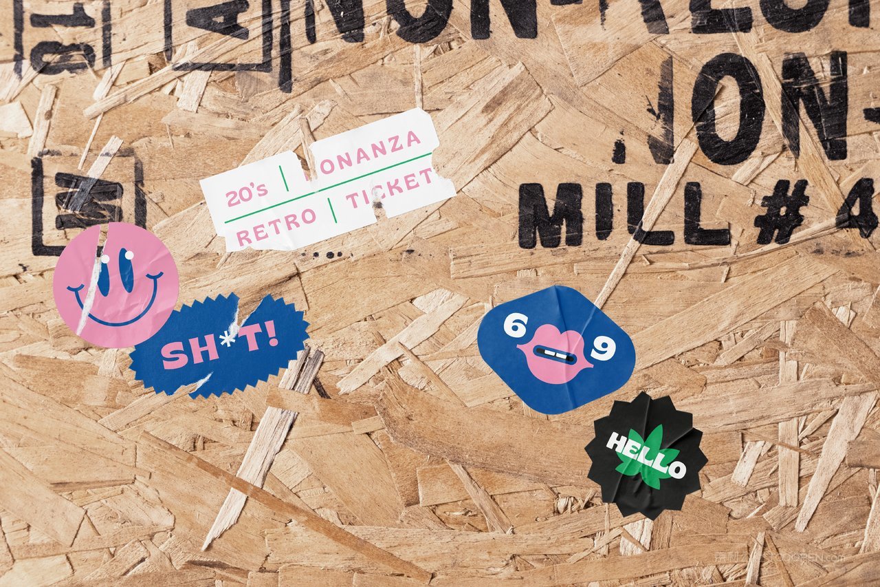 做旧异形不干胶场景样机 (4)