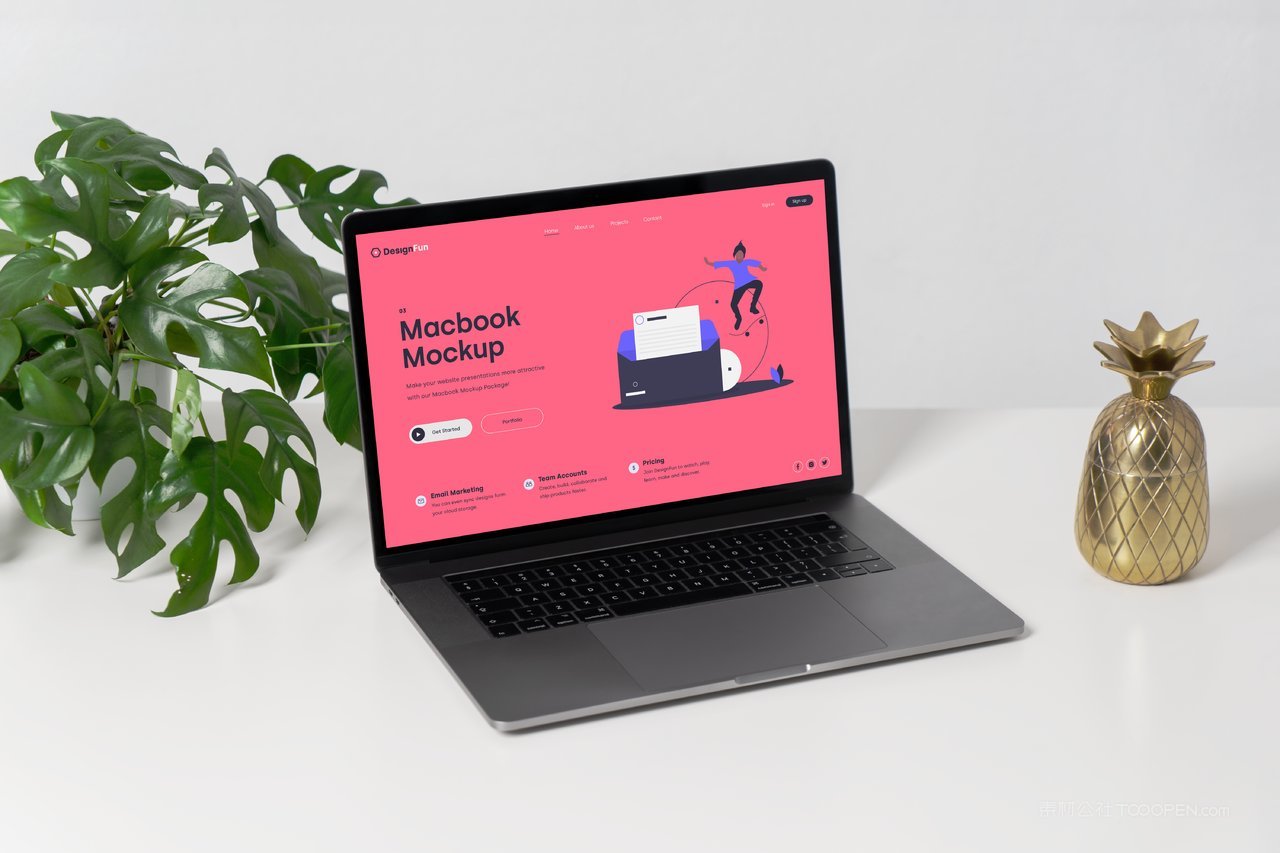 【2004期】卡通可爱苹果笔记本电脑ui界面样机 (19)