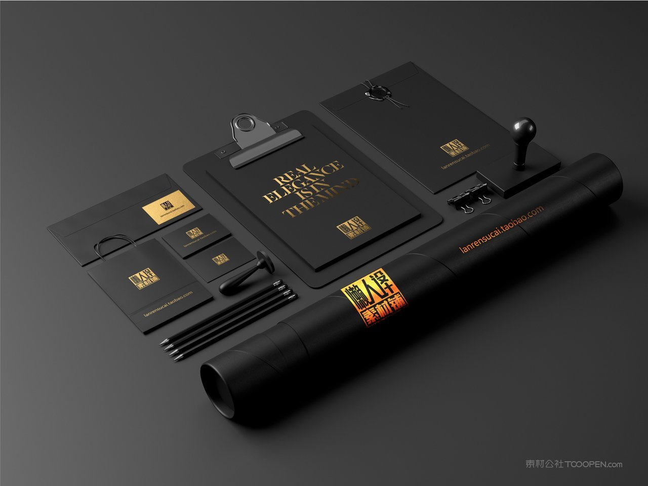 黑色质感企业vi样机贴图 (14)