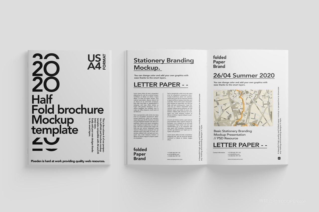 翻开的杂志企业形象画册样机 (2)