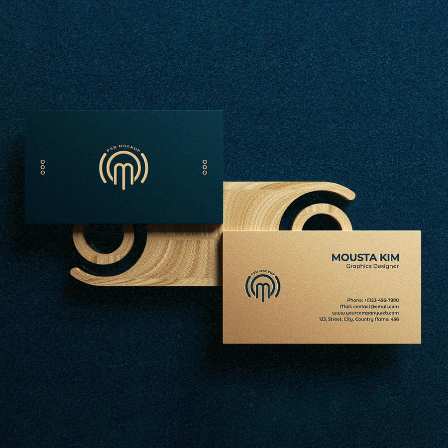 豪华印金效果名片样机