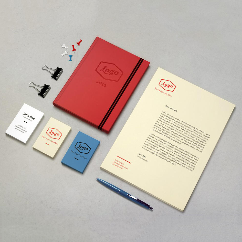 竖版名片信纸宣传单笔记本样机