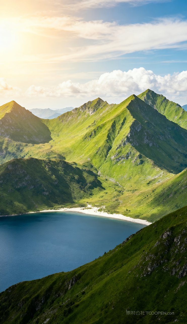 蓝天天空山峰山水意境青山湖泊唯美