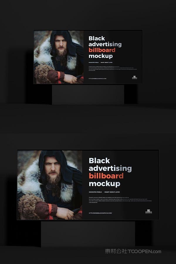 黑色广告牌样机