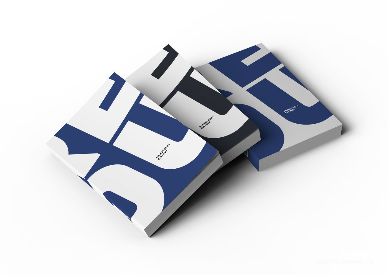 书本叠放场景样机