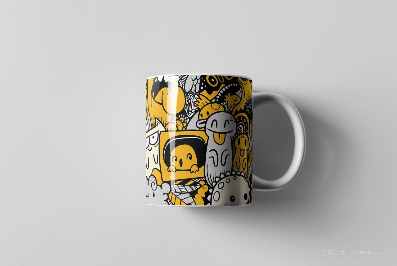 白色卡通马克杯礼盒装样机 (8)