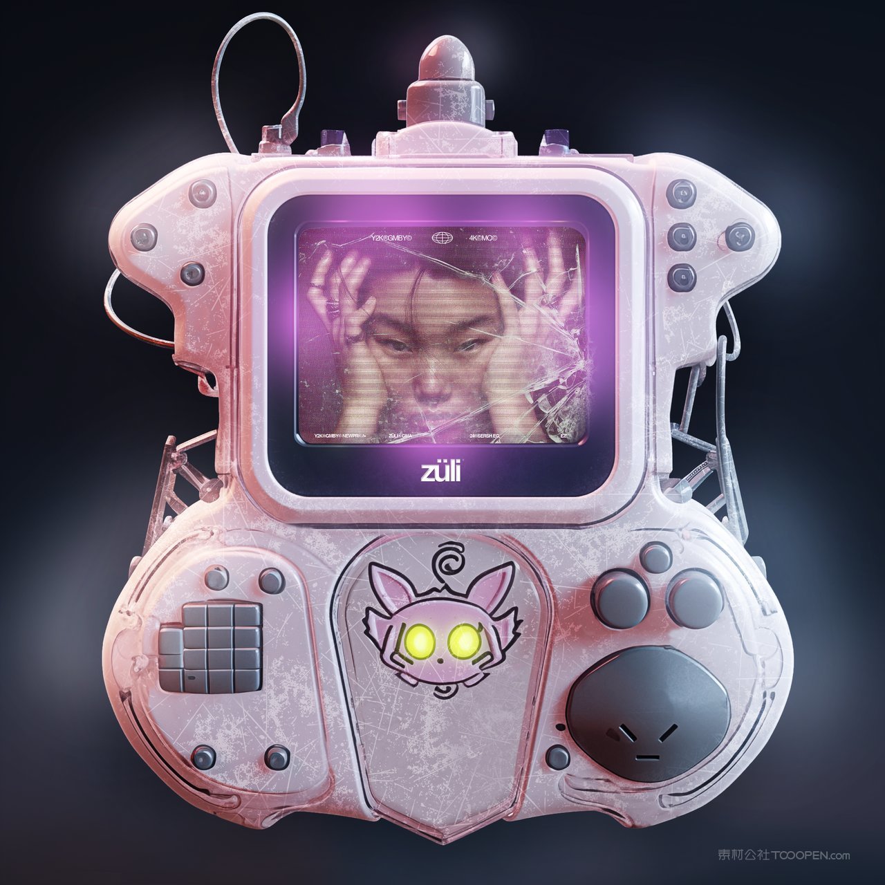 【2094期】gameboy复古y2k游戏机屏幕设计展示样机