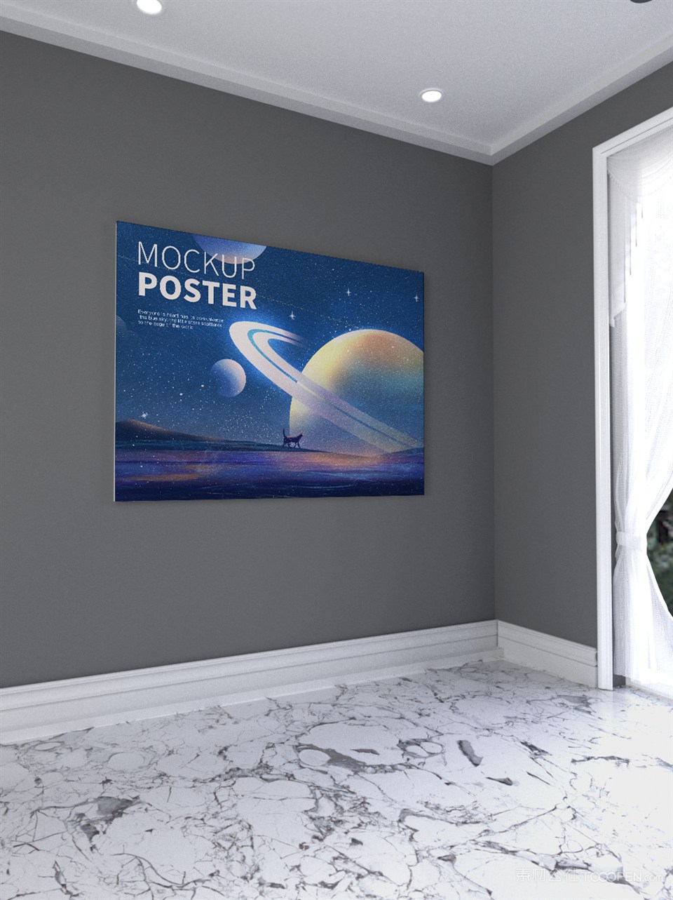 横版室内海报样机