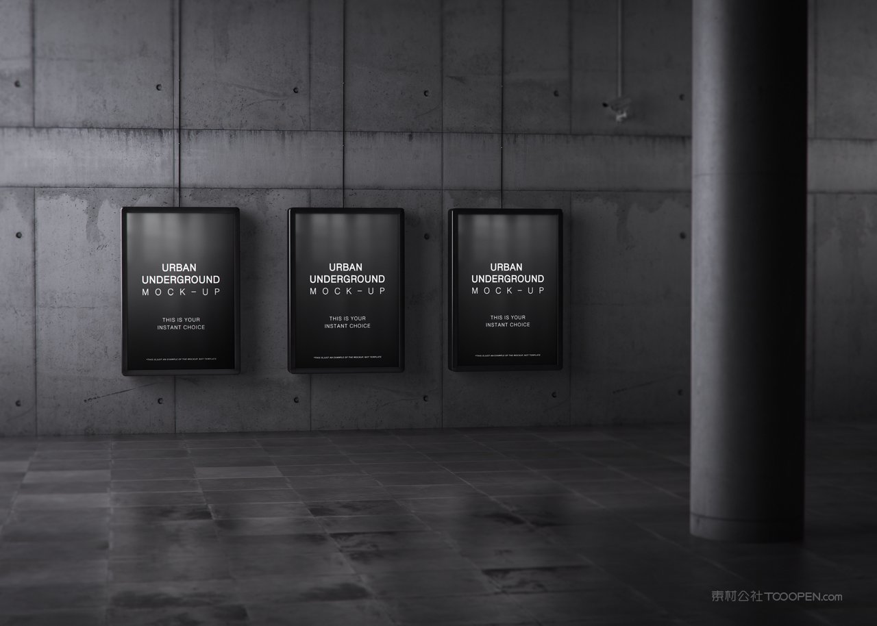 地铁地下通道车站灯箱ps样机 (5)