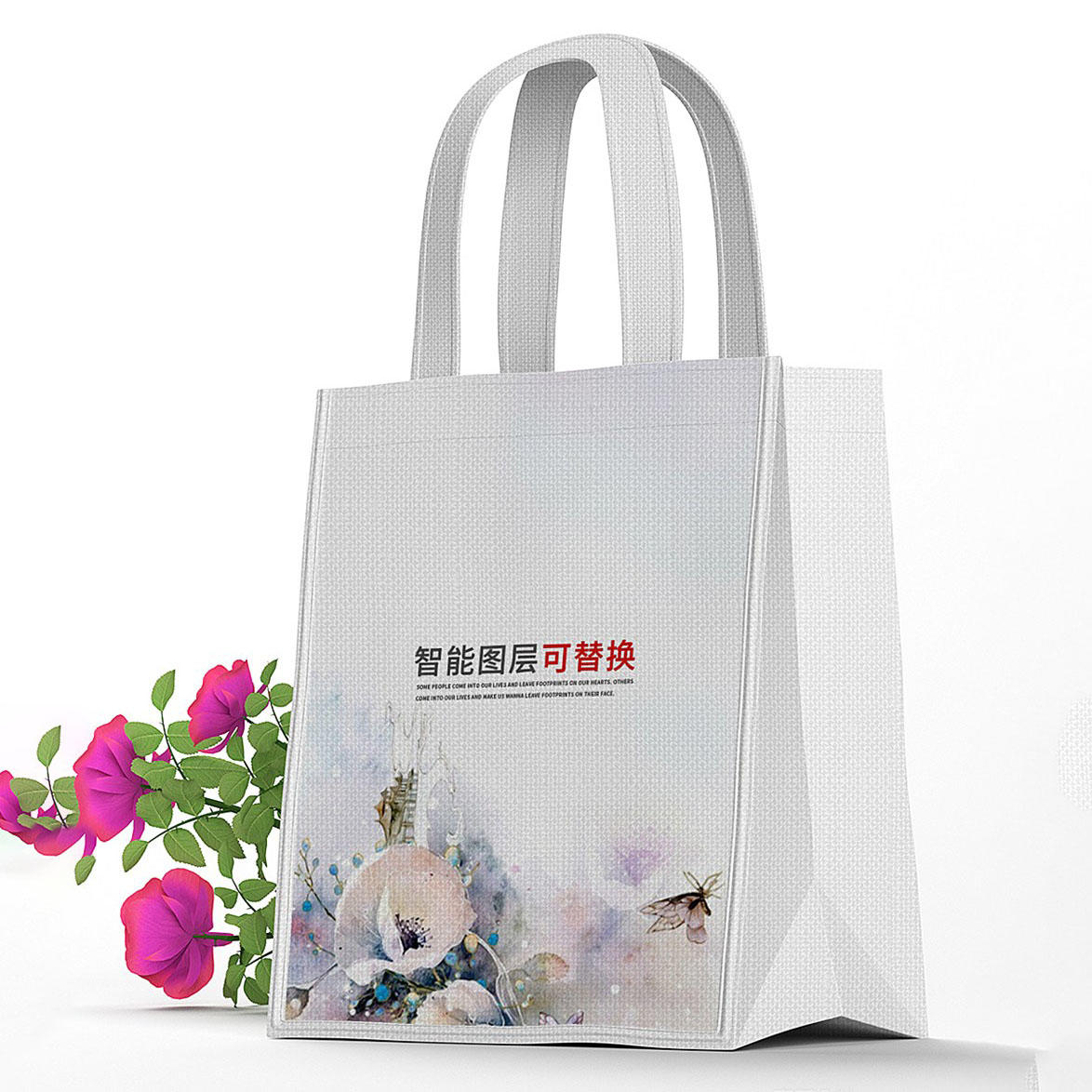 3D环保帆布袋手提袋购物袋企业标志贴图样机