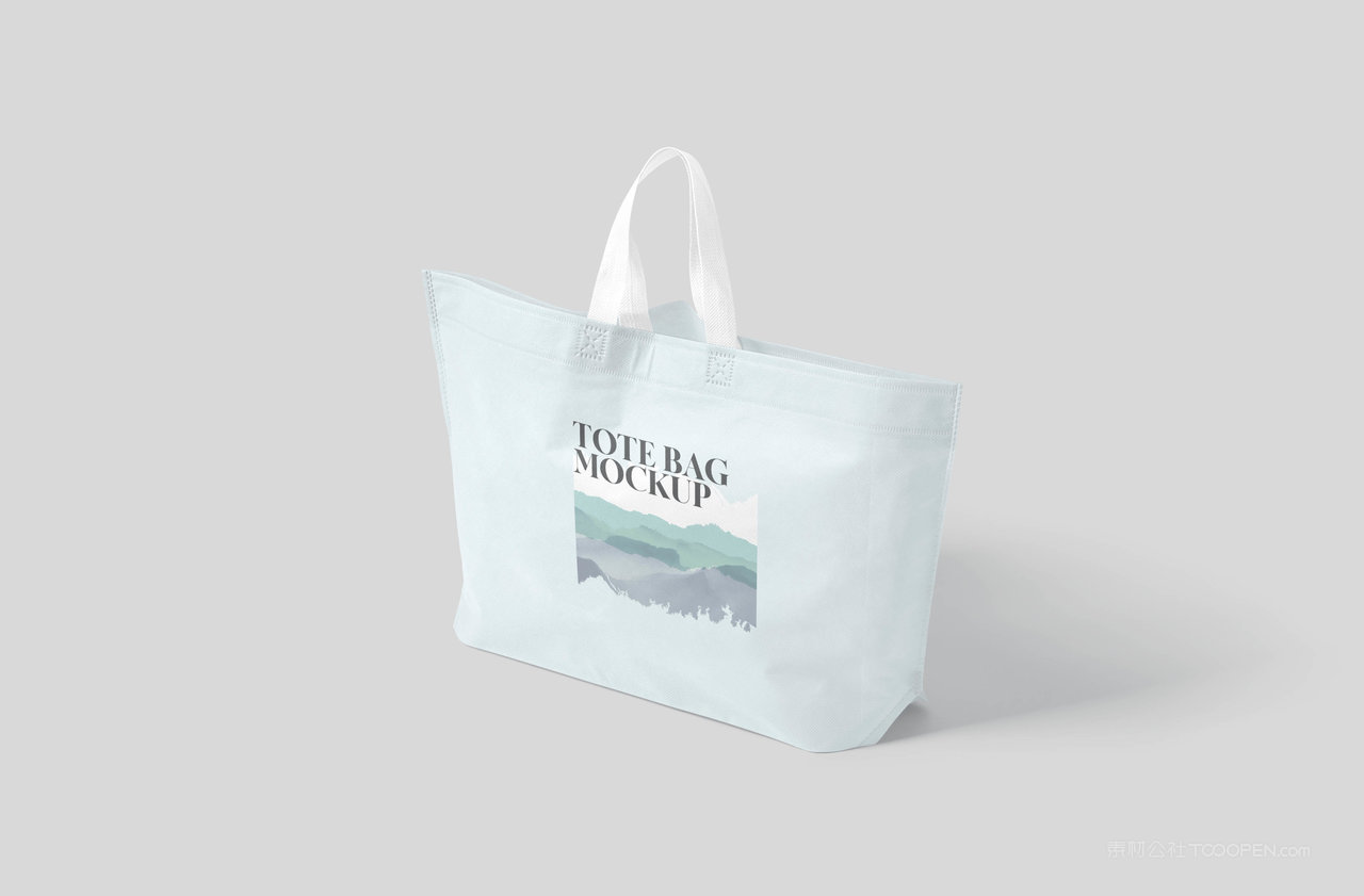 浅蓝色帆布手提袋样机