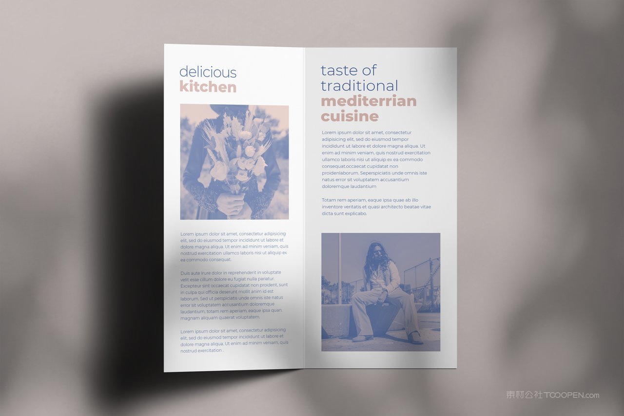 双折页设计样机psd模板