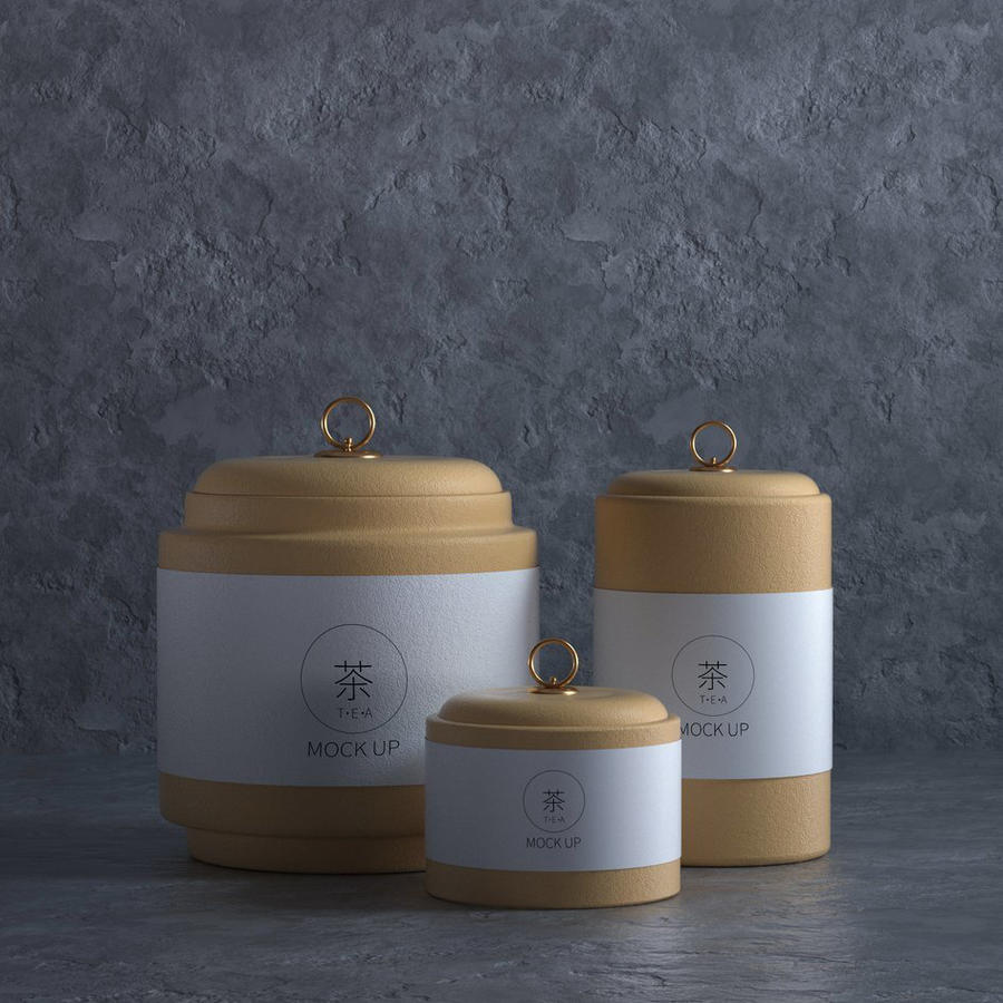 食品罐装礼盒茶叶盒包装产品场景样机 (9)