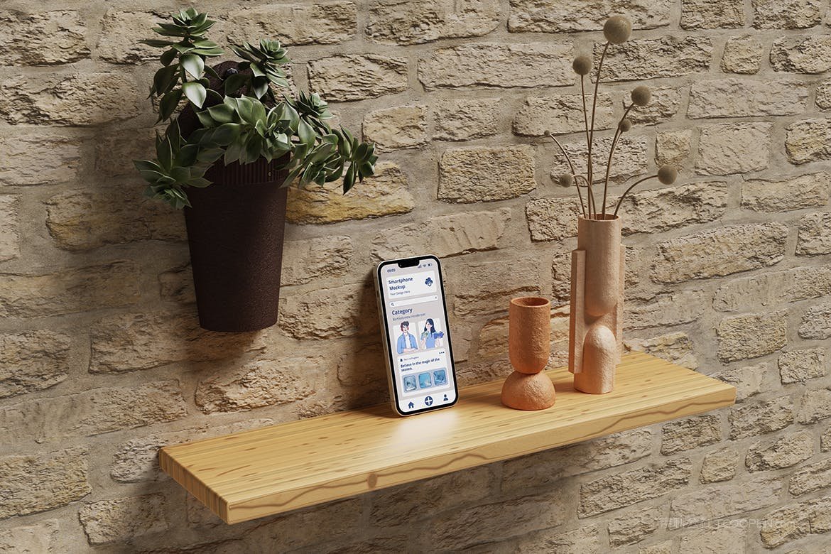 智能手机样机优雅场景