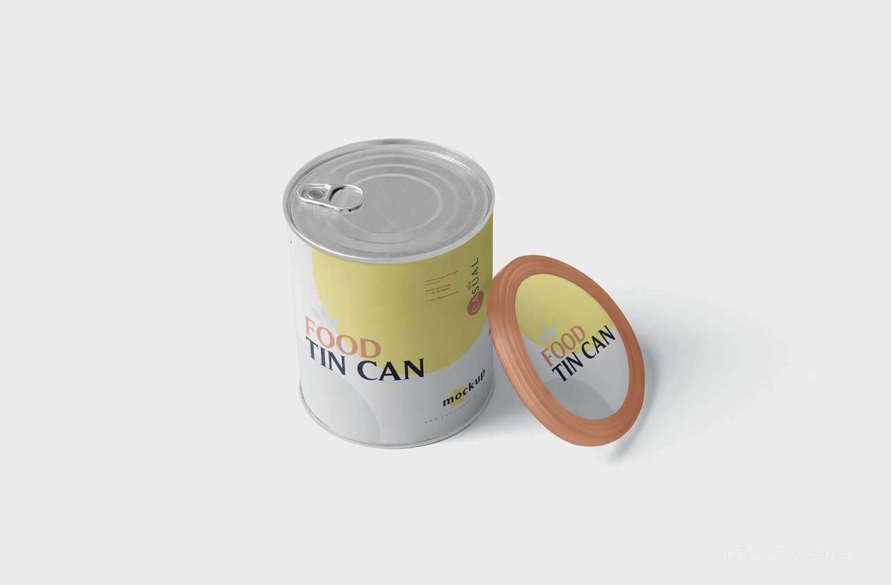 一个食品罐头正面包装罐形包装展示样机 (6)