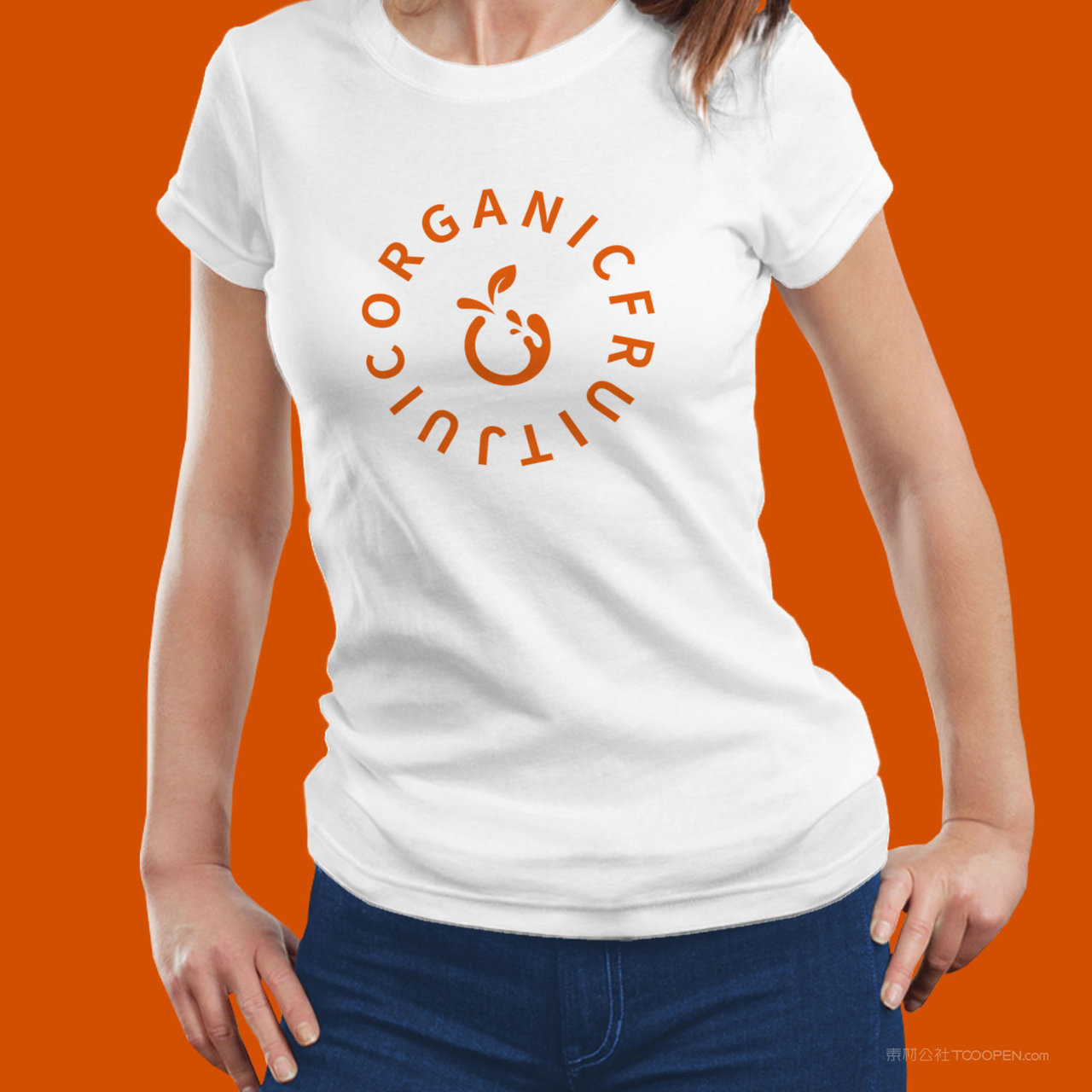 果汁品牌VI工作服T恤贴图样机