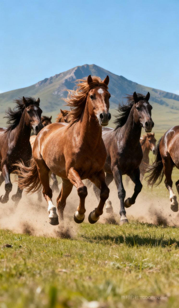 自然景色唯美天空景观草原风景蓝天云彩草地