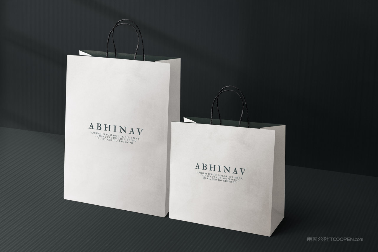 高档白色购物袋场景样机高档手提袋样机服装手提袋样机