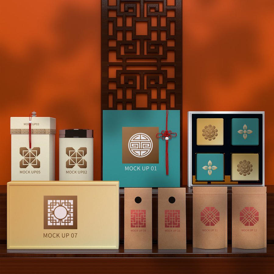 食品罐装礼盒茶叶盒包装产品场景样机 (1)