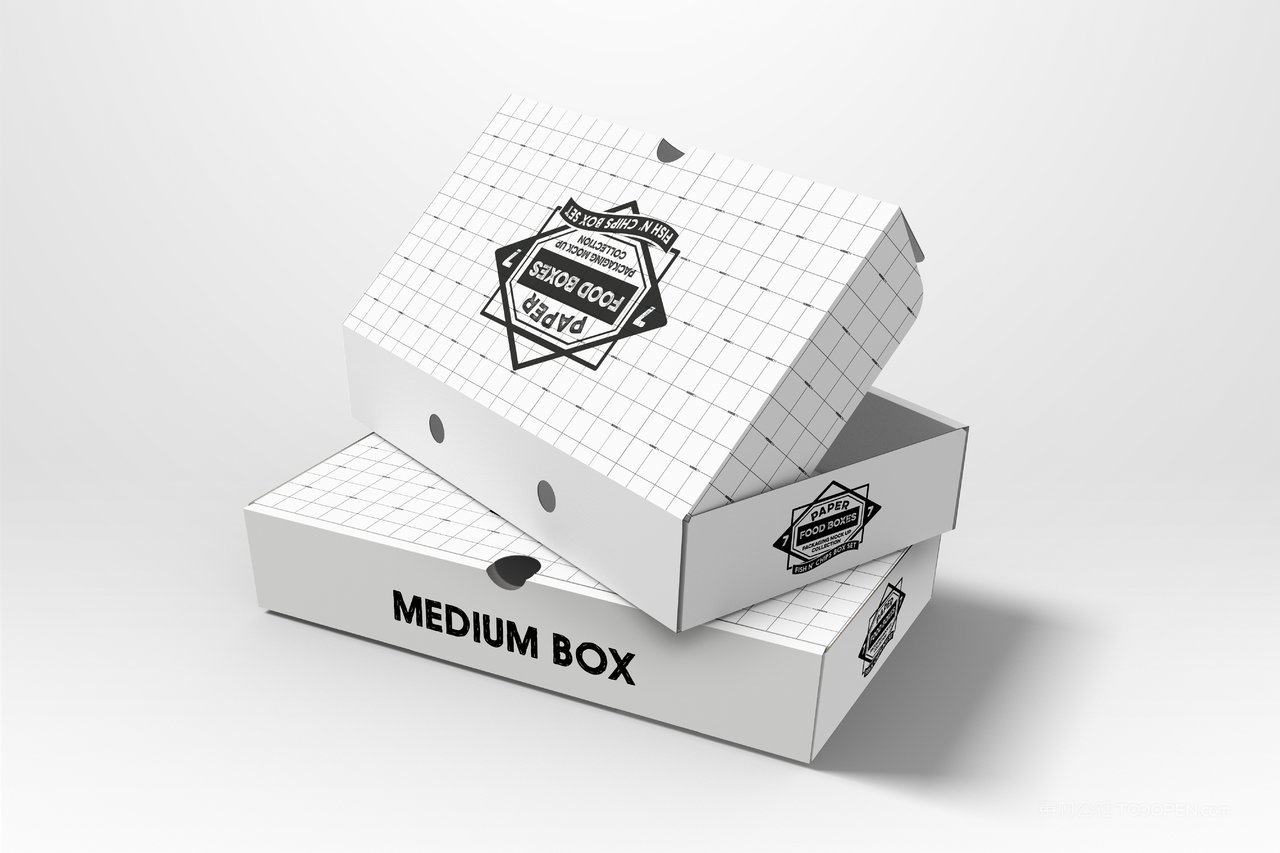 披萨纸质包装盒品牌食品纸质包装贴图样机 (3)