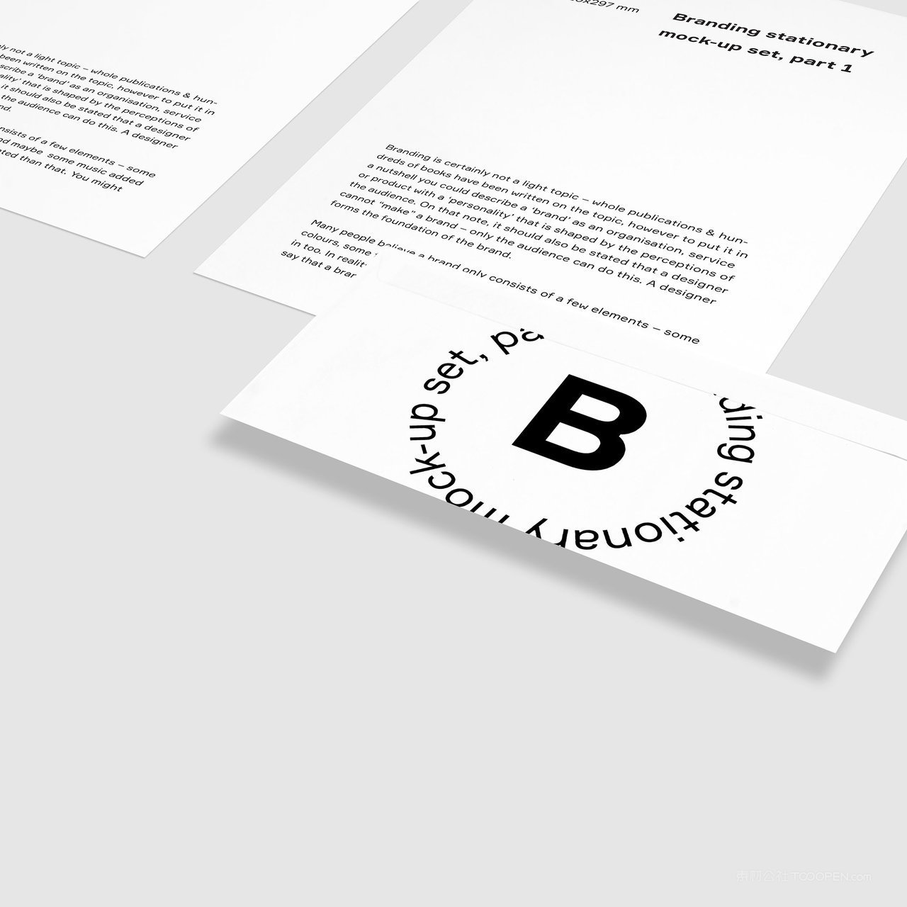 极简企业vi信封A4文档贴图样机