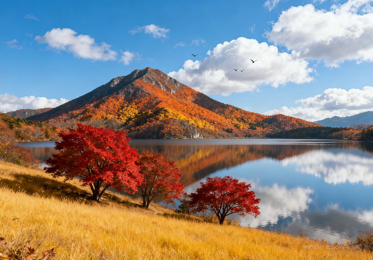 山峰意境蓝天青山山水湖泊唯美天空