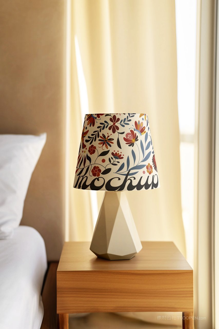 【2160期】床头台灯罩图案设计模型样机 (2)