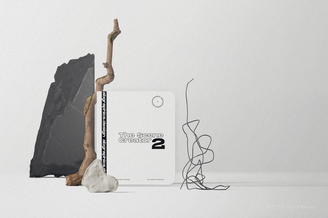 简洁干净台历书本场景样机