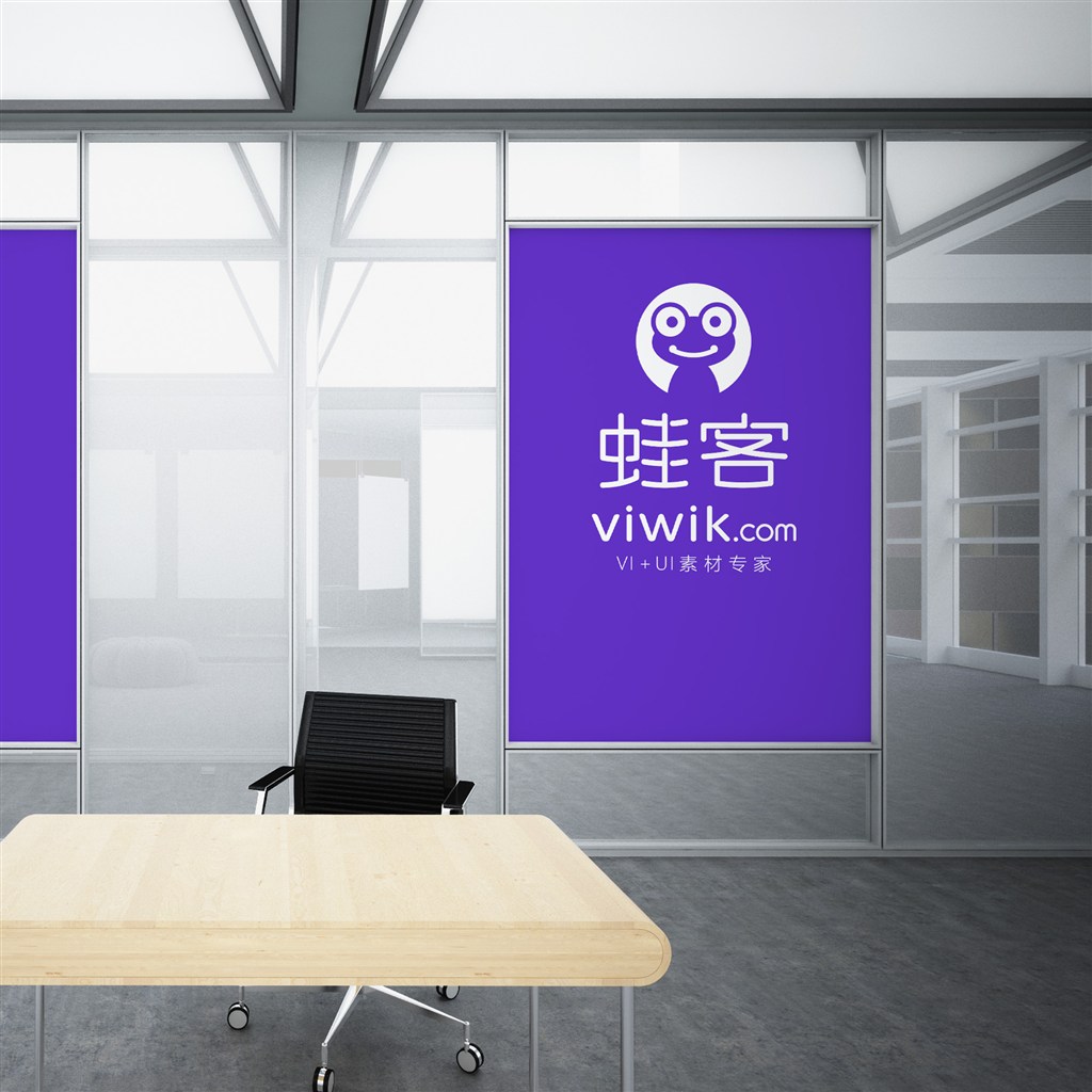 商务办公室吊旗海报样机