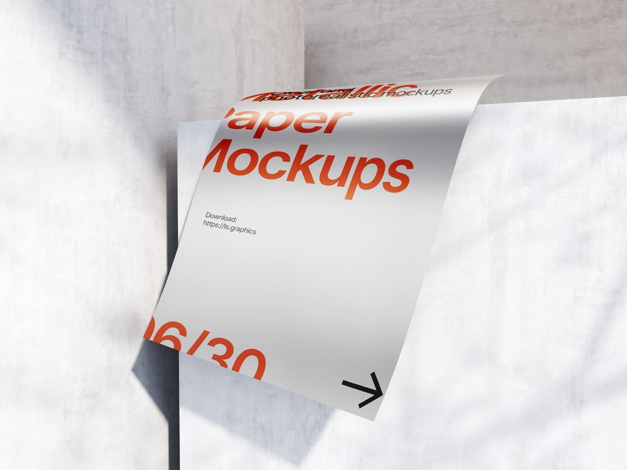 金属质感扭曲单页海报展示样机 (14)