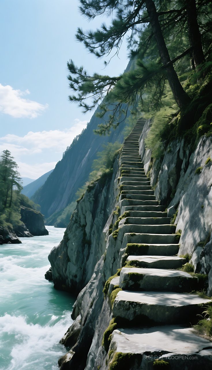山水风景山峰湖泊群山唯美河流