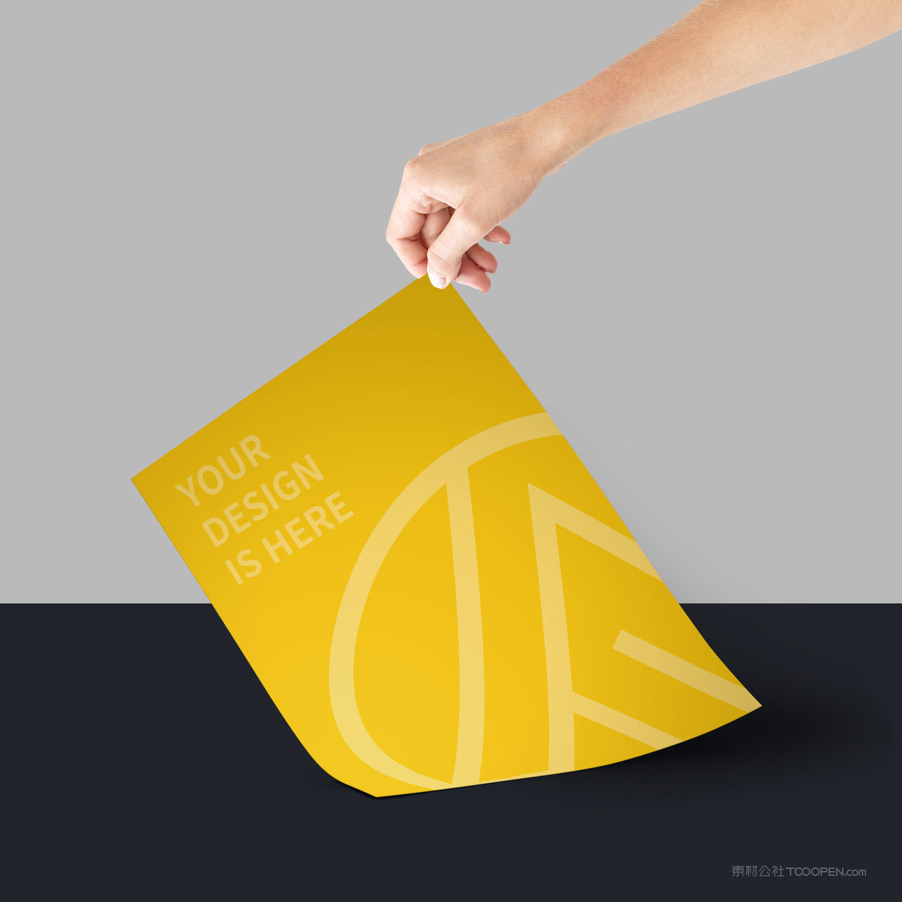 投资公司VI手拿宣传单贴图样机