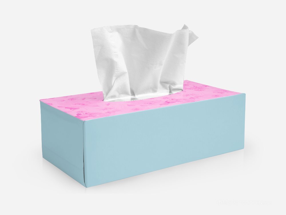 粉蓝清新餐巾纸纸盒样机 (3)