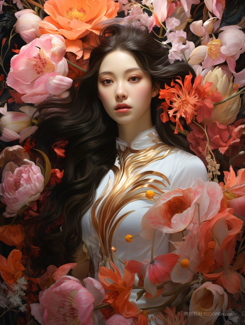 花海中的美少女