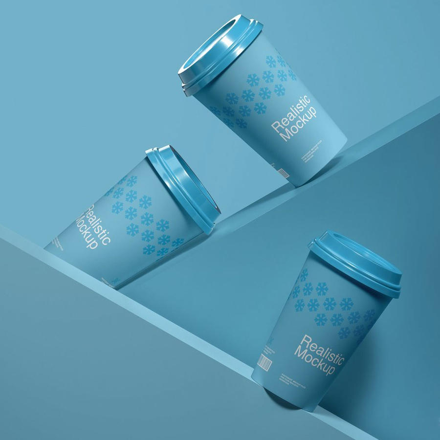 咖啡杯奶茶杯纸杯饮料果汁杯子包装样机