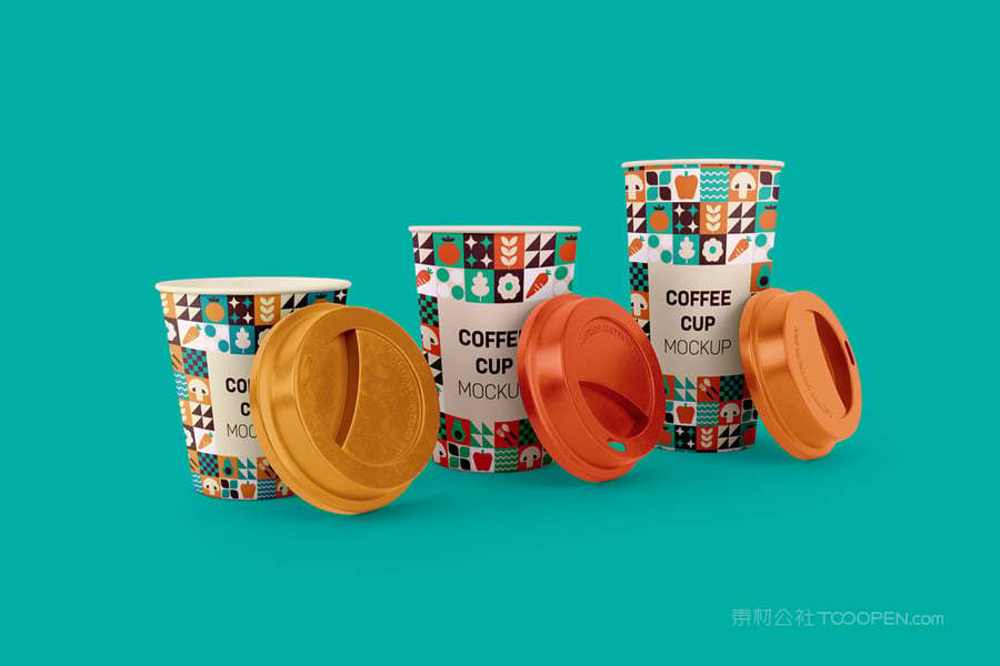 三个尺寸咖啡杯样机