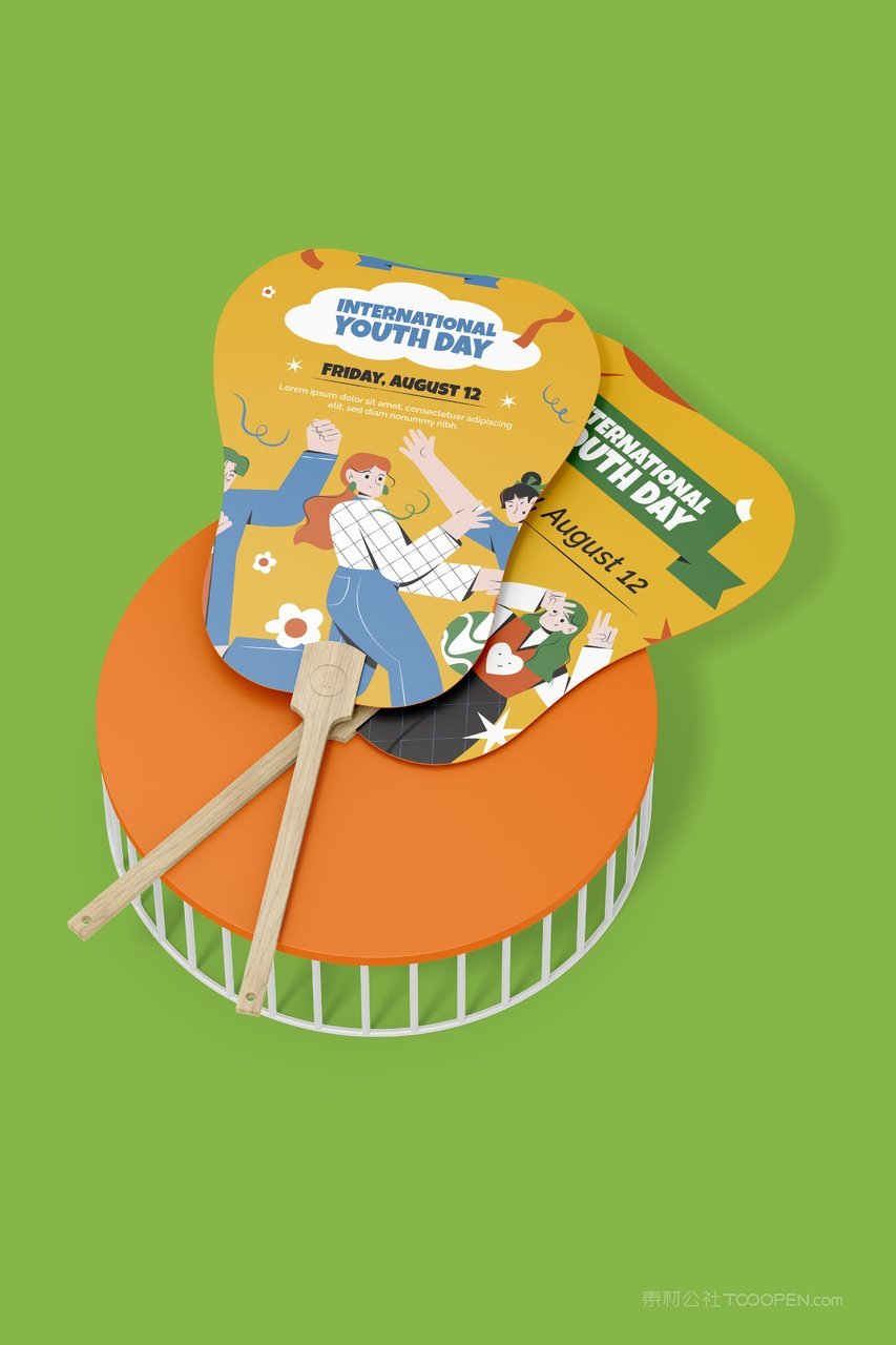 文创生活周边扇子品牌vi形象展示样机