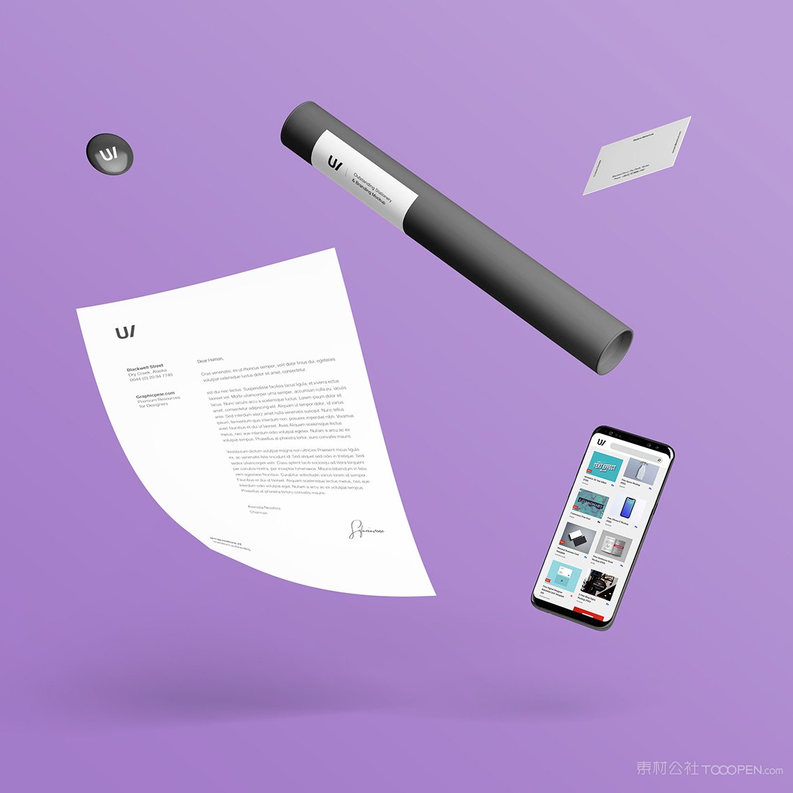 极简vi手机文档名片样机模板