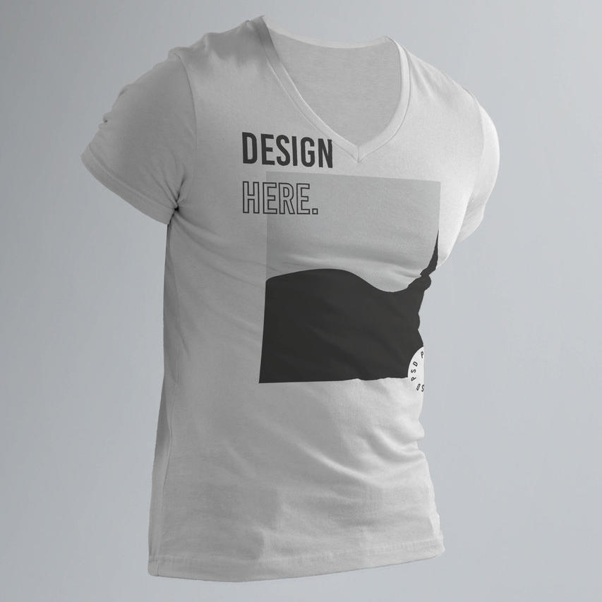 男士v领t恤样机