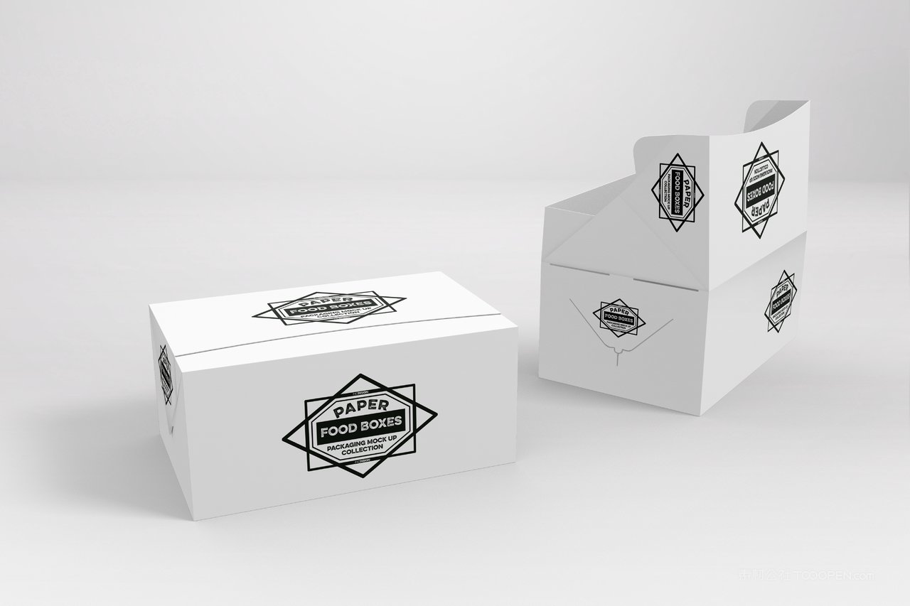 薯条烘焙店食品纸质包装贴图样机 (1)